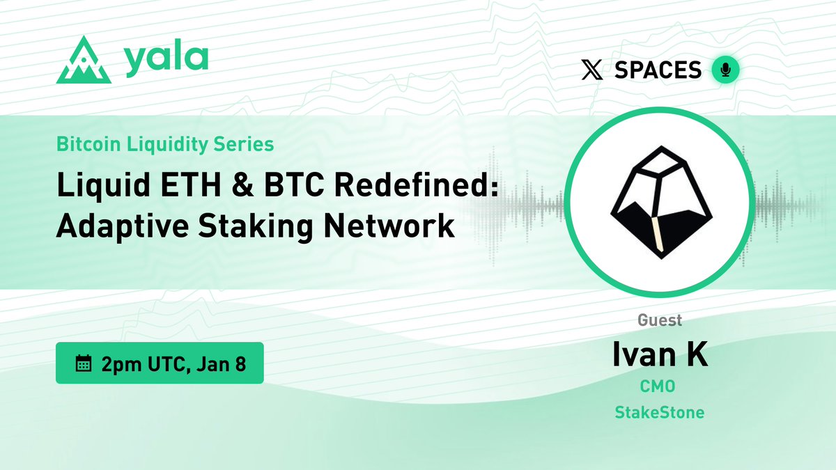 yalaorg's tweet photo. Yala Bitcoin Liquidity Series Recap: StakeStone  

In case you missed it, check out the key takeaways from our chat with @IkkWeb3 & @Stake_Stone as we dive into their efforts to redefine Bitcoin staking and liquidity in the BTCFi space.  

👇