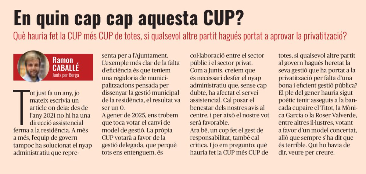 A l’<a href="/AquiBergueda/">Aquí Berguedà</a> del mes he escrit sobre el cas la Residència, tema estrella del ple de gener.