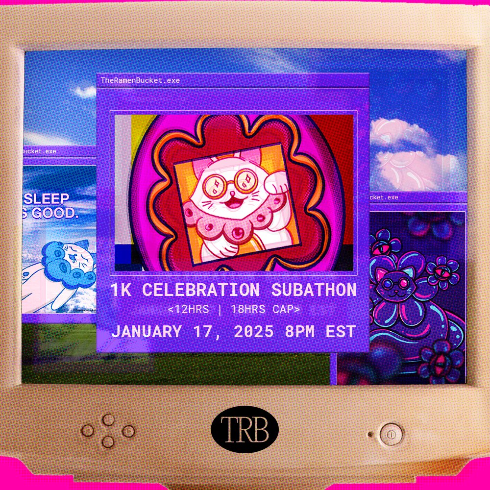 TheRamenBucket_'s tweet photo. Happy to announce that I'll be celebrating 1k today with an uncapped subathon! 
It's a long stream of arts and crafts! There will be amazing giveaways as well!

See you later at 8PM EST!!

https://t.co/BuLx6Czhla https://t.co/Gb3CVlscRQ