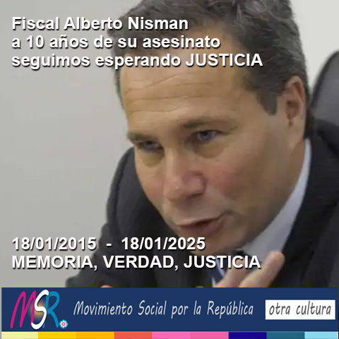 MSRepublica's tweet photo. #MemoriaVerdadJusticia 
#Nisman
#10Años https://t.co/j8v360KDg0