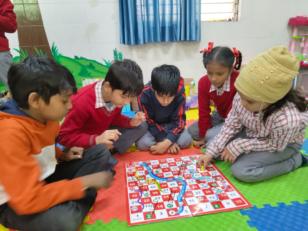 A Game of Snakes and Ladders  

The Snakes and Ladders board game is incredibly popular in Indian homes. Beyond being a source of entertainment that fosters social skills and patience, it also serves as a fantastic way for children to practice addition and subtraction concepts.