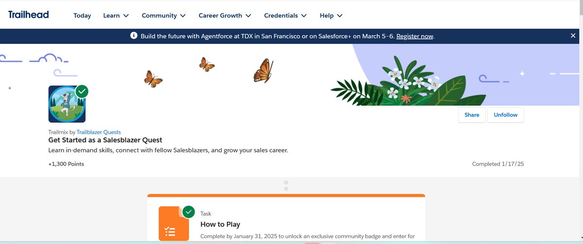giritharakannan's tweet photo. Completed the Get Started as a Salesblazer Quest! 🚀 
#Salesforce #Trailhead #SalesblazerQuest #CustomerSuccess #quest #questday #learning #AWT #awt #awtians #aintiramwebtech #aintiram #TrailblazerCommunity #Salesforceohana #SalesforceEnthusiast https://t.co/CibKLrijar