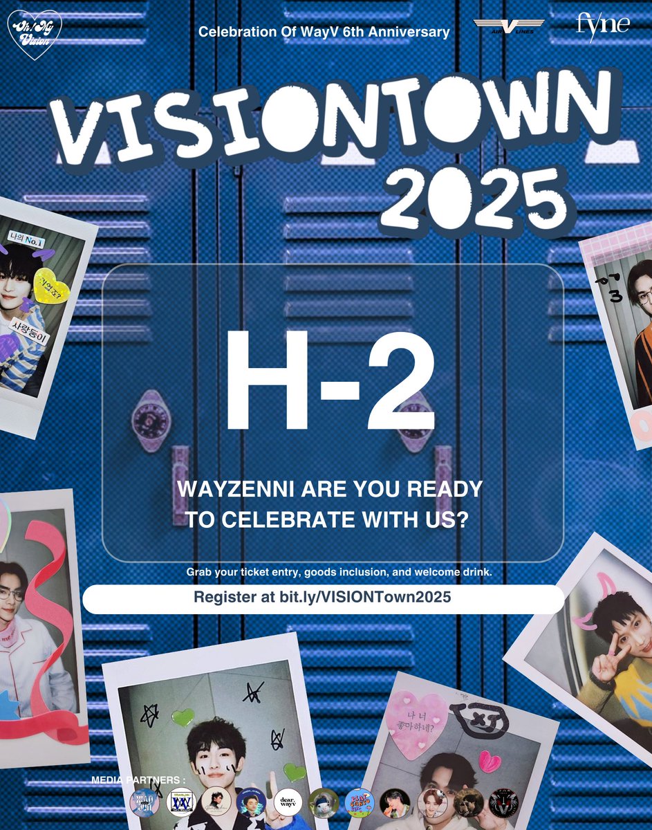 𝐕𝐈𝐒𝐈𝐎𝐍𝐓𝐨𝐰𝐧 𝟐𝟎𝟐𝟓
𐃘 H-2 until the celebration! We’re counting down the hours to celebrate WayV’s 6th Anniversary with all of you 🎉

📍 Fyne, Jakarta
🗓 Jan 19, 2025
⏰ 18:00 - 22:00 WIB

#VISIONTown2025 #WayV #WayZenNi