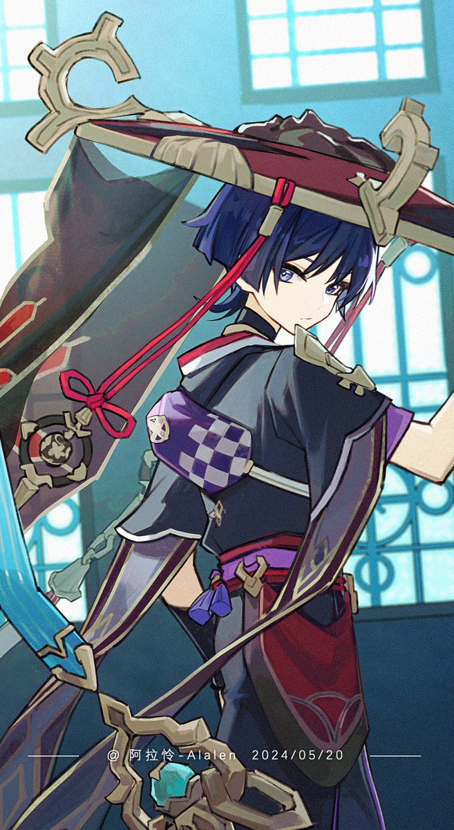 Alalen_nelala's tweet image. 【世界线】

2024年5月流浪者复刻时绘制的同人图，是近些年我个人最喜欢的一张图，从草稿开始就画的很用心很认真，收获很多。最终这张图也获得了米游社绘画征集的一等奖，收到了很多散兵的周边，超级快乐。
#原神 #GenshinImpact #散兵 #scaramouche #スカラマシュ #绘画