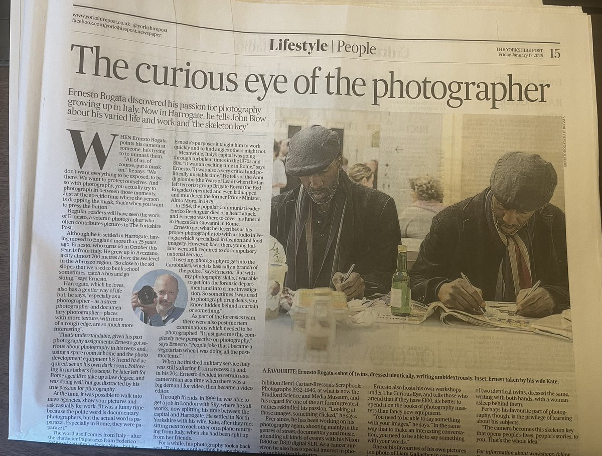 Proud wife moment ❤️
The <a href="/yorkshirepost/">The Yorkshire Post</a> have done this lovely article about Ernesto Rogata <a href="/pronio/">ernesto rogata</a> focussing on his photography. They even mention us meeting on a plane! He’ll share the online version later