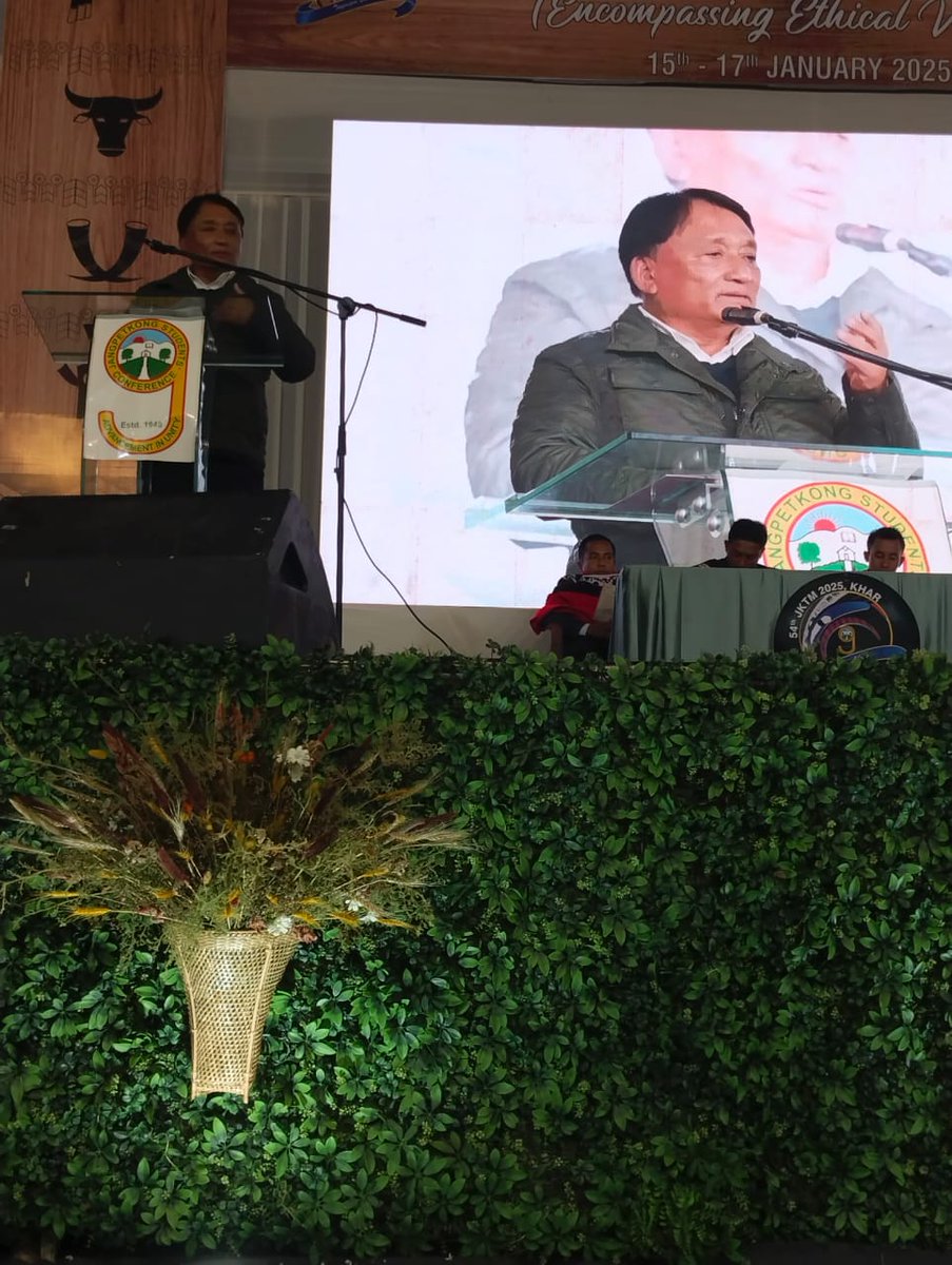 54th.Jangpetkong Students Conference under the theme 'Encompassing Ethical Values' at Khar Village, Honb'le Minister Shri. Metsubo Jamir as guest of honour at the program exhorted the gathering to uphold the Ethical values in life. NDPP Mkg region officials accompanied our leader