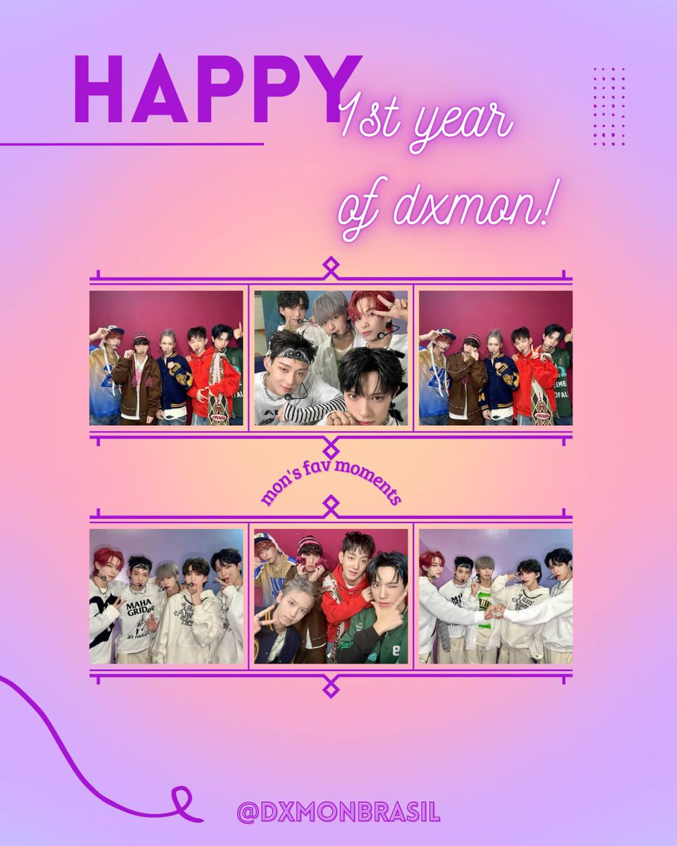brasildxmon's tweet photo. 🔥| Hoje é um dia muito especial: o aniversário de 1 ano do DXMON! 💜✨ Nem acreditamos que já se passou um ano desde que vocês entraram nas nossas vidas e nos conquistaram com seu talento, carisma e dedicação. Cada música, cada momento, e cada sorriso de vocês trouxe alegria + https://t.co/WCPiuqJe0F
