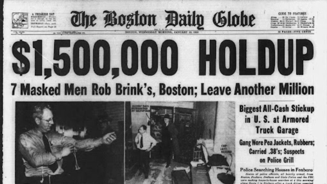 DLGenealogist's tweet photo. Today 75 years ago in #Boston the infamous #BrinksJob occurred. Thr hunt for the money continues! The armored car was found cut up at the old dump in Stoughton near my home @MassStatePolice @bostonpolice https://t.co/D8S0PEp9H3
