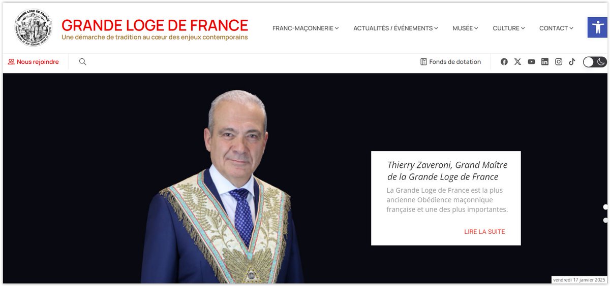 Alors là Bravo ! 
C'est de toute beauté ! Venez visiter et admirez le nouveau site de la <a href="/GLDF_Officiel/">Grande Loge de France</a>  

gldf.org