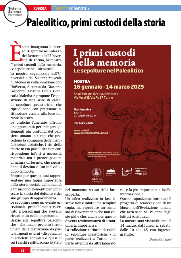 👉 Sull'ultimo numero di #Cronache, agenzia settimanale della Città metropolitana di Torino, nella rubrica dedicata alla #scienza e al #sistemascienzapiemonte parliamo della mostra "I primi custodi della memoria" <a href="/unito/">Università di Torino</a>