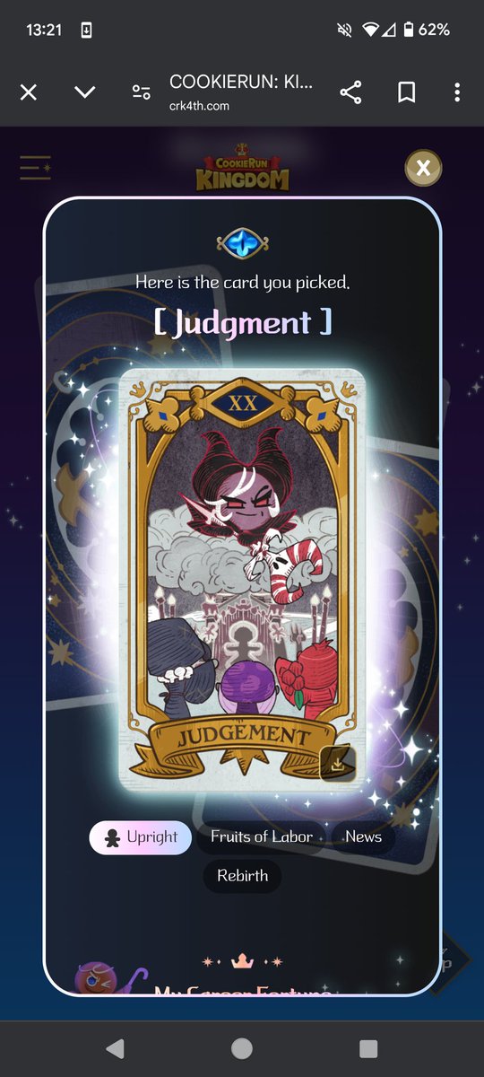 nomochann's tweet photo. @CRKingdomEN #CRK4th #2025CRKTarotFortune 
Server: Dark Cacao 
Kingdom: Bungleton https://t.co/wVCiJUlZNK