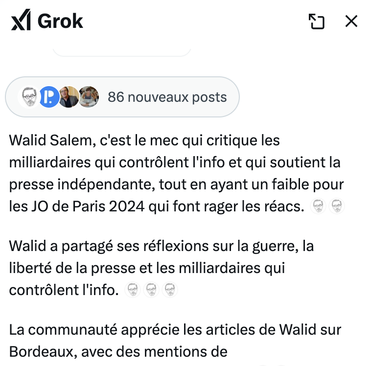 walidsalew's tweet photo. Bref, j'ai testé Grok https://t.co/94VuSNk9QG