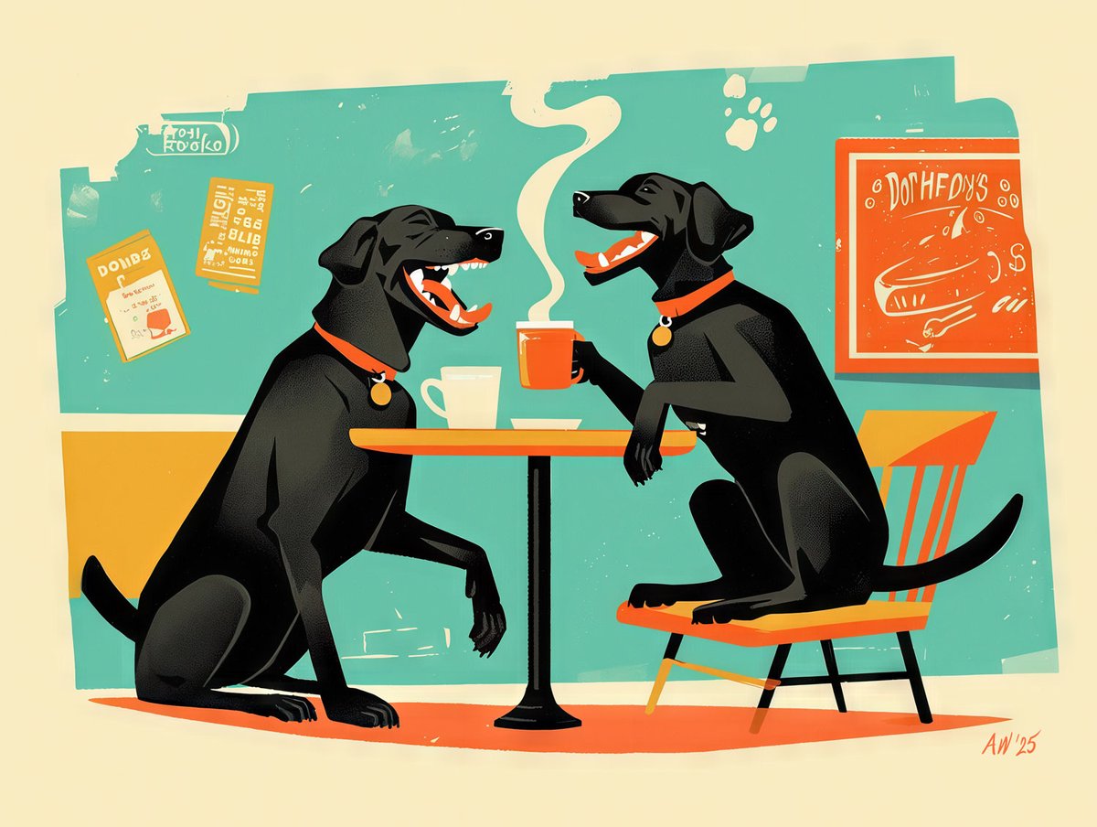 beachtv's tweet photo. Nothing says “weekend vibes incoming” like sipping coffee while your furry friends act like they’ve had three espressos too many. Cheers to wagging tails & embracing beautiful chaos.
01.17.2025 ☀️🐾☕
#TGIF #CoffeeWithWalterAndWaylon #CoffeeDogs #AiArt https://t.co/uG4rWcz53S