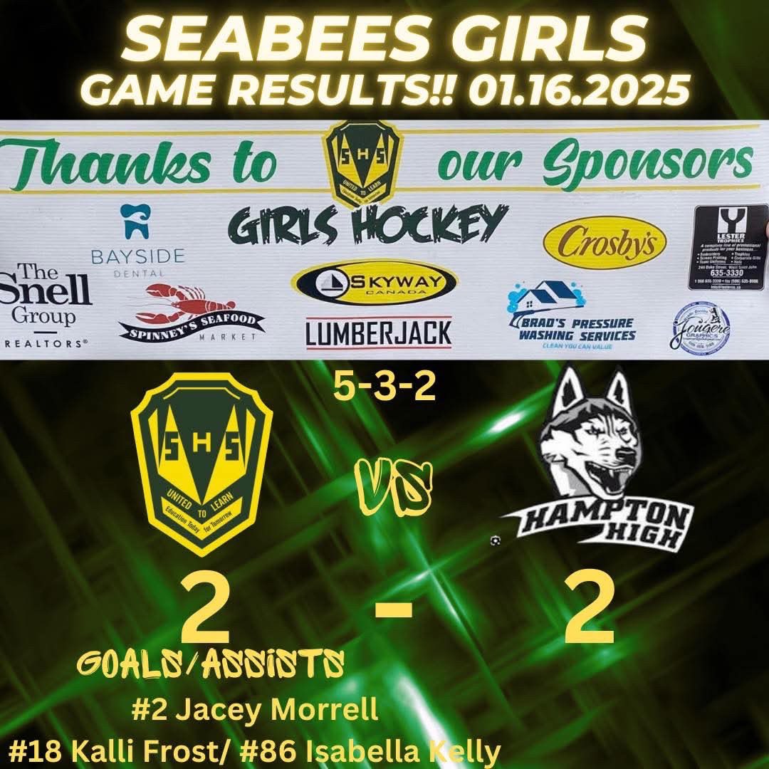 Congratulations #GirlsHockey! They play again Saturday @5:30pm at the STU! 🏒🥅