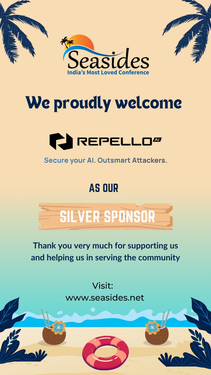 A big thank you to <a href="/RepelloHQ/">Repello AI</a> Aryaman Behera  for their incredible support as a Silver Sponsor of the <a href="/seasides_conf/">Seasides</a> Information security conference. Your dedication to advancing cybersecurity innovation and empowering the community is truly appreciated.
Thank you, Repello AI.