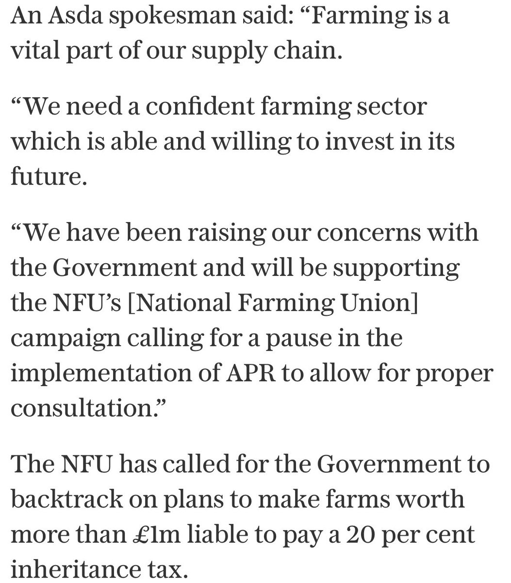 Asda joins Morrisons to back farmers in their campaign against the Labour government’s inheritance tax on family farms.