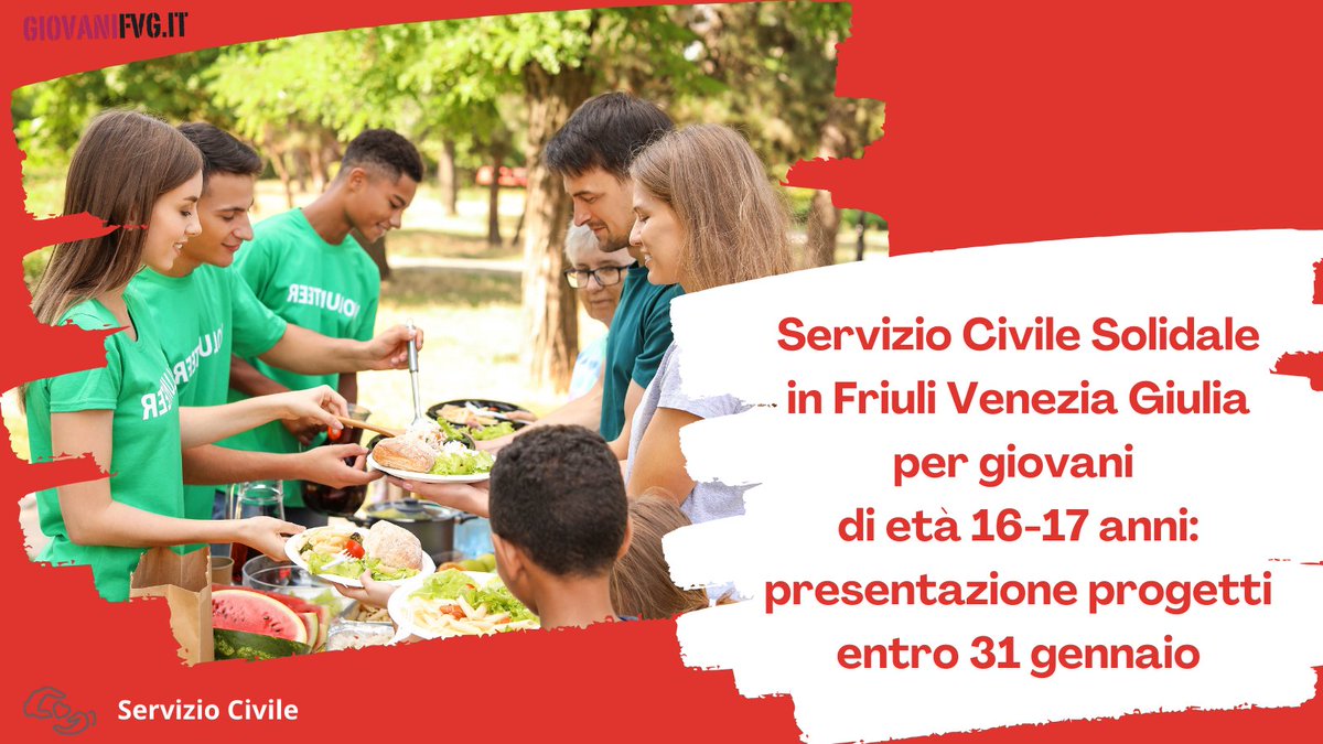 In #FriuliVeneziaGiulia ragazze e ragazzi 16-17 anni di età possono vivere l'esperienza del #ServizioCivileSolidale. Fino al 31 gennaio Enti e Istituzioni scolastiche possono presentare, per l'annualità 2025, proposte di progetti in cui inserire i giovani👉tinyurl.com/bdhr8axx