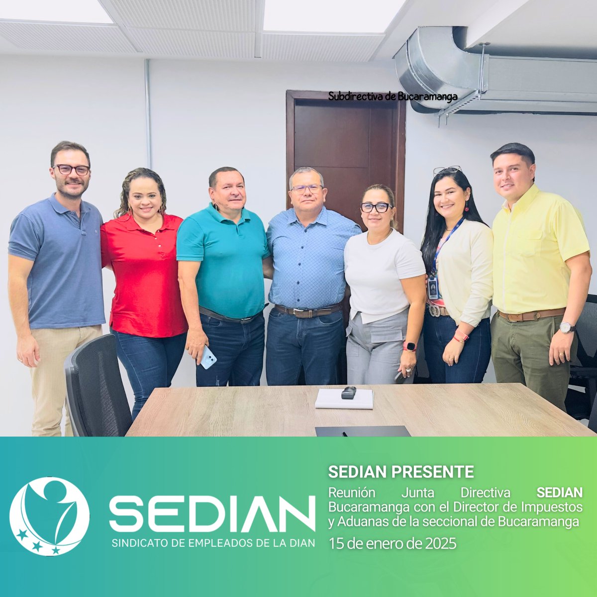 SEDIAN BGA con el Dr. de la Seccional.
Temas a resaltar: 
✅Capacitaciones para la seccional con espacios de estudio a los funcionarios. 
✅ se fomentará la feria de emprendimientos. 
✅Se hará control y cumplimiento a la seguridad y salud en el trabajo. 
SEDIAN PRESENTE!!!