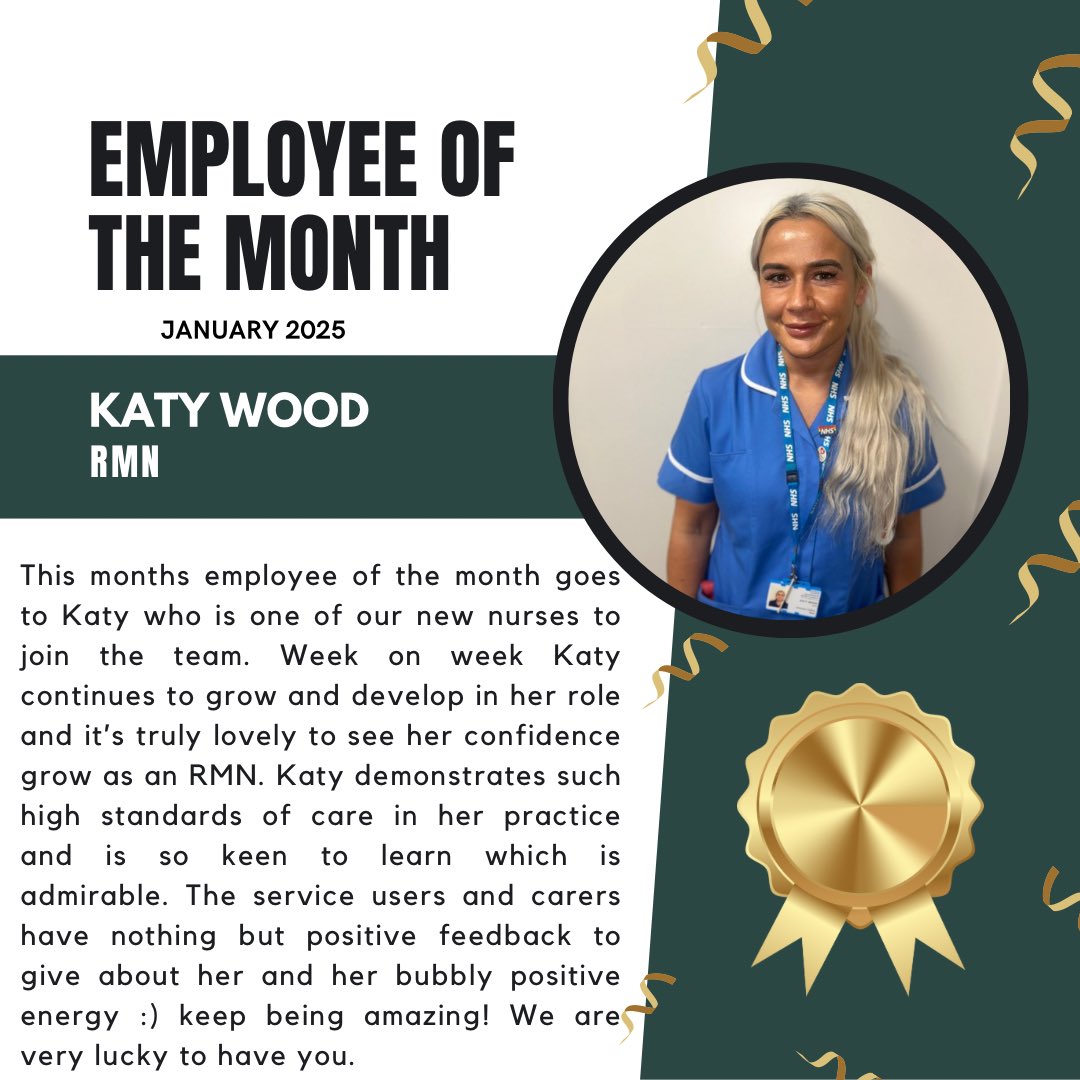 Adele Barker (@adelebarker_x) on Twitter photo January 2025 Employee of the month 🌟
For Byron Ward: Katy, one of our amazing RMNs 🏆
For the 136 Suite: Oweh , one of our wonderful HCAs 🏆
Both whom deserve an exceptional nod of recognition, well done 👏
<a href="/ByronWardPICU/">Byron Ward</a>
<a href="/jo_mccloskeyx/">joanna mccloskey</a>
<a href="/HarbourIP/">We Are Harbour Inpatients</a>
<a href="/SarahHa27348545/">Sarah Hartley</a> January 2025 Employee of the month 🌟
For Byron Ward: Katy, one of our amazing RMNs 🏆
For the 136 Suite: Oweh , one of our wonderful HCAs 🏆
Both whom deserve an exceptional nod of recognition, well done 👏
<a href="/ByronWardPICU/">Byron Ward</a>
<a href="/jo_mccloskeyx/">joanna mccloskey</a>
<a href="/HarbourIP/">We Are Harbour Inpatients</a>
<a href="/SarahHa27348545/">Sarah Hartley</a>