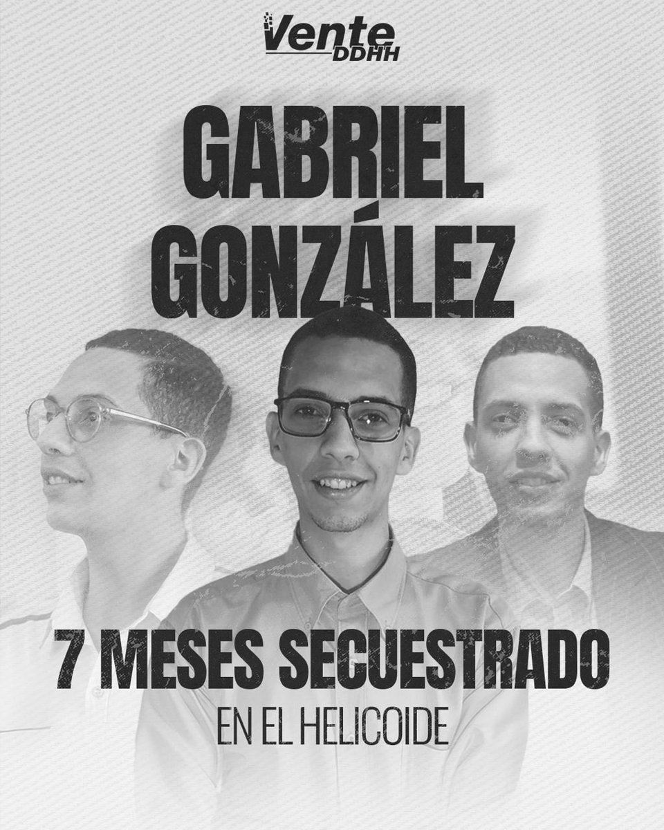 #LiberenAGabito | ¡7 meses injustamente secuestrado en El Helicoide!

Gabriel González (<a href="/IsmaelGabriel22/">Gabriel González</a>) es un joven periodista y activista de nuestro partido; quien ha desempeñado la comunicación política con ética, principios, compromiso y un profundo amor por su país 🇻🇪.