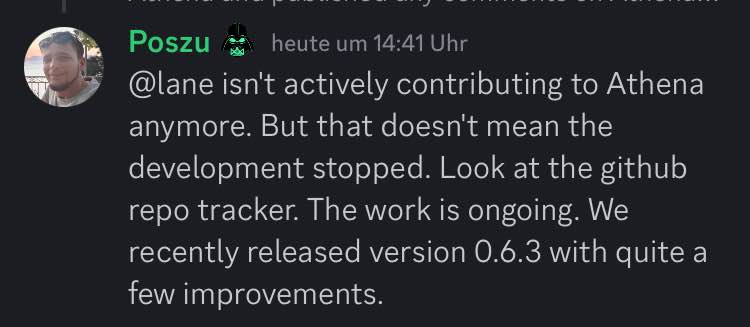 nkpfkfxg8r's tweet photo. Just in case you've missed it: Lane stopped contributing to Athena project. Confirmed by the new project lead and in-line with his commit history since November 2024 $SMH #Spacemesh #failcoin #failedproject https://t.co/aE2j2hcNXH
