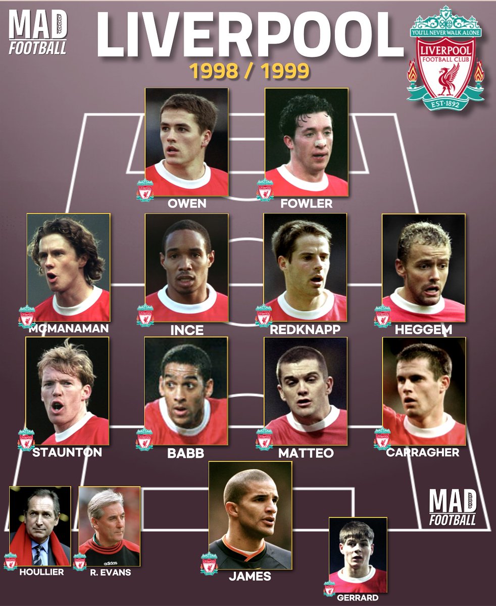 90sfootball's tweet image. Liverpool, 1998/99.