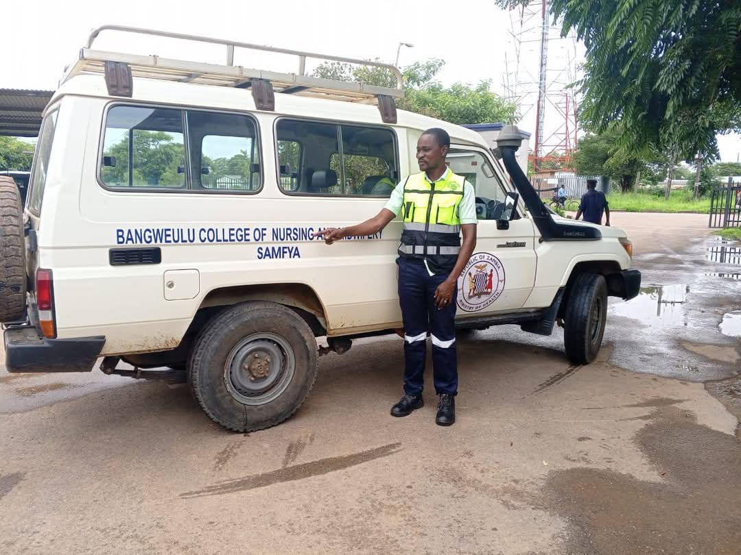 BangweuluTv's tweet photo. Bangweulu Member of Parliament,  Honourable Anthony Kasandwe hints the official opening of Bangweulu College of Nursing and Midwifery, the first ever College in #Samfya. In the pictures is the council Chairperson of Samfya Mr. James Kapilila on the institution's vehicle. https://t.co/Hp0I9rOx9B