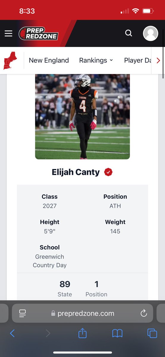 Thank you <a href="/ScoutingNE/">Coach Silva</a> for ranking me #1 ATH in New England! Much more work to do!