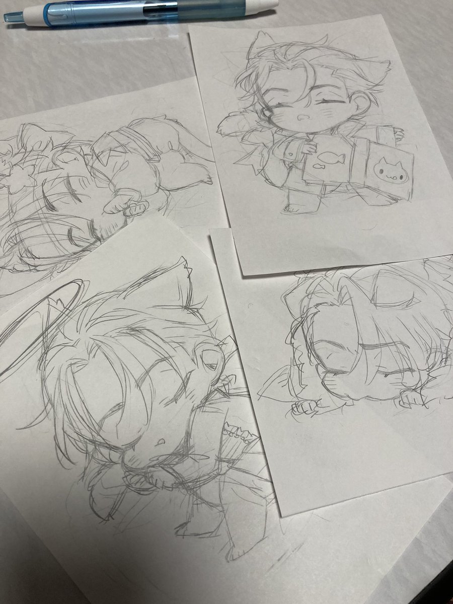 これは今日描いたネコチャン 