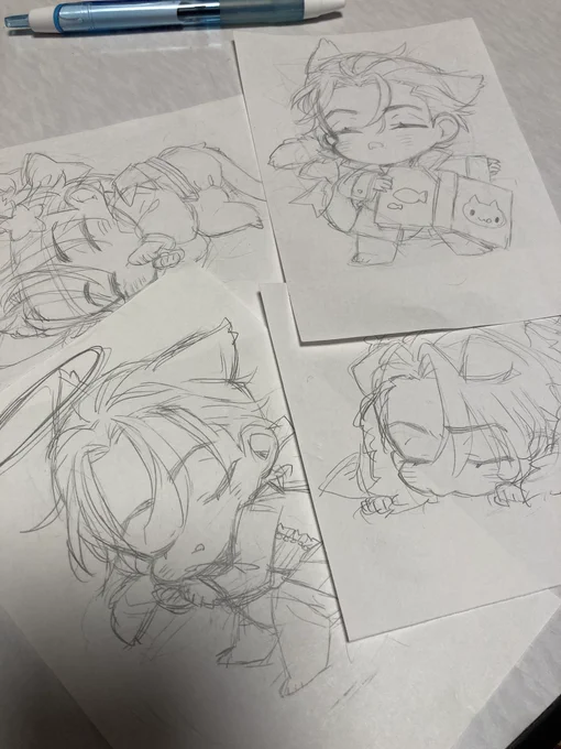 これは今日描いたネコチャン 
