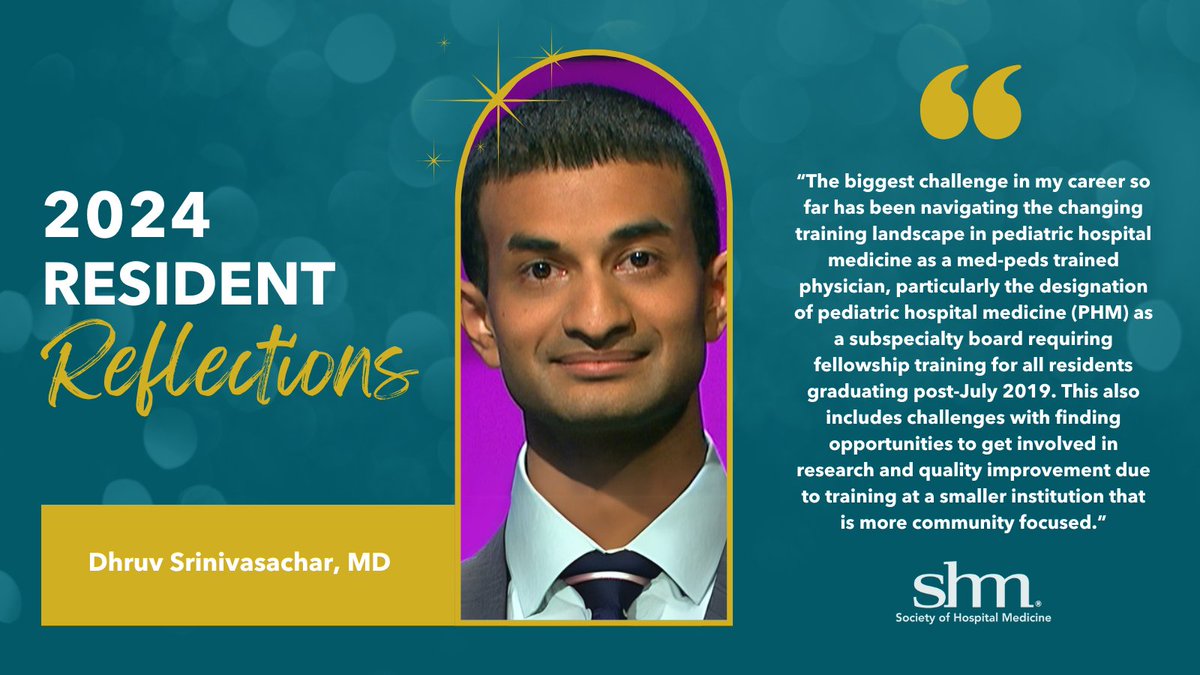 SocietyHospMed's tweet photo. Dr. Dhruv Srinivasachar (@TheRealDSrini) shares his biggest challenge so far, what surprised him most about hospital medicine, his #ResidentReflections for 2025, and outlook for the field of hospital medicine! 💬
Read the full article here: https://t.co/dClWTLND8c https://t.co/mOtbo1FTe9