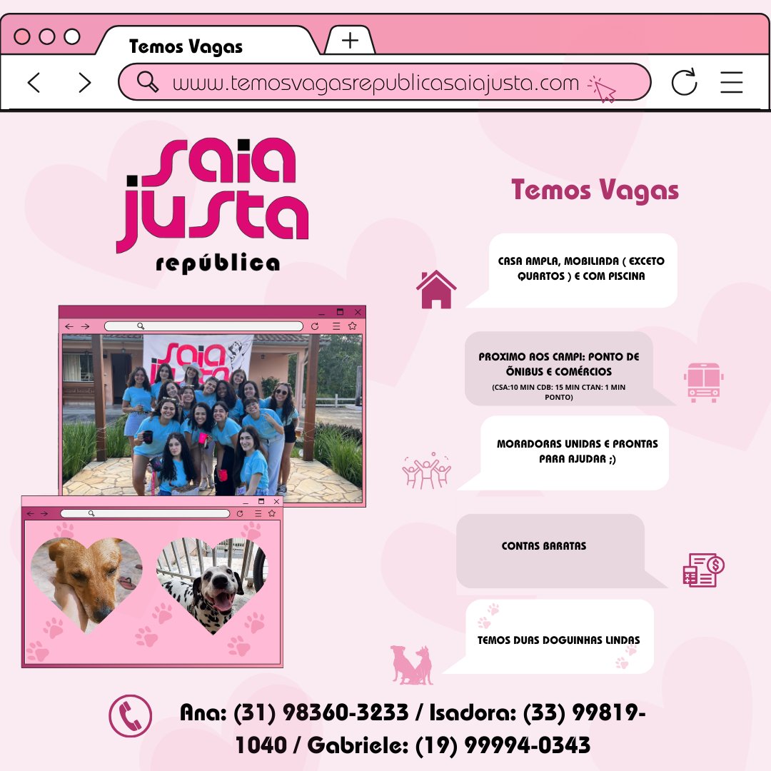 __taismoreira's tweet photo. Passou na ufsj e está procurando vaga em república feminina em São João Del Rei? Vem pra Saia!!

#ufsj #saojoaodelrei #sjdr #sisu #enem #faculdade #nota #república  #UFSJ https://t.co/lYTWYB9JPp