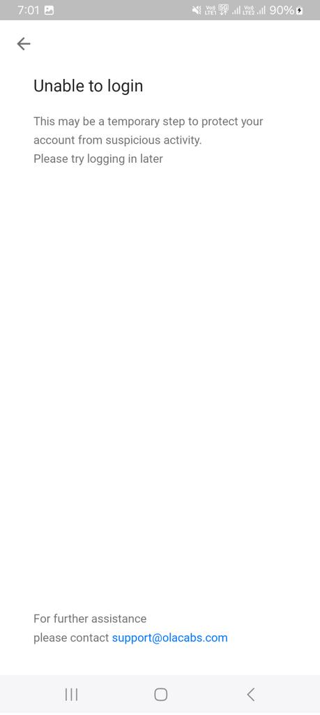 the_running_jay's tweet photo. @Olacabs @ola_supports hi, i am Unable to login to my Ola app. Getting error msg. Pls help. https://t.co/DsMw1gKBFV