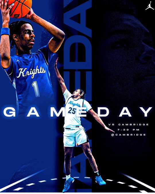 CHSKnightsBball's tweet photo. GAME DAY!!!

The Knights hit the road to take on a tough Cambridge team! Pull up @_knightsknation!! Great day to #Compete! 

#4theC https://t.co/yU1bs3t3Kp
