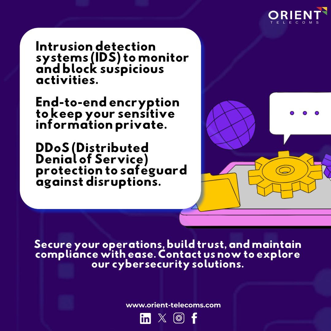 TelecomsOrient's tweet photo. Contact us now to explore how we can strengthen your cybersecurity!

#CyberSecurity #DataProtection #StaySecure #TechSolutions https://t.co/fjSC6i7SYC