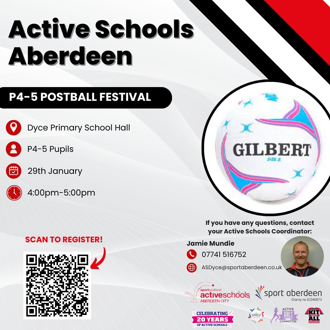 ASC_StMacharASG's tweet image. ✅Festival Opportunity🎉
Our booking is live for our Postball Festival. Participation is #FREE. St Machar ASG schools welcomed.
#Book #Now: rb.gy/5hjc2g
@CornhillSchool @woodside_school @RiverbankSchoo2 @KittybrewsterSc @sunnybanksch @AbStpeters @school_seaton