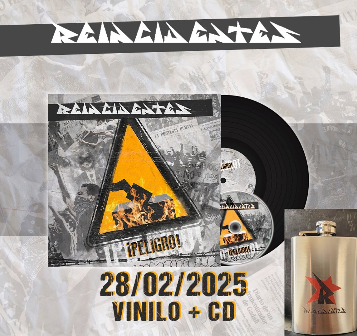 Nuevo disco en la calle el 28 de febrero! Ya podéis adquirirlo en reincidentes.online.
Regalamos una petaca del grupo. 9 trallazos que no te dejarán indiferente y esperamos os guste como a nosotros toda su realización. Salud y rock and roll!