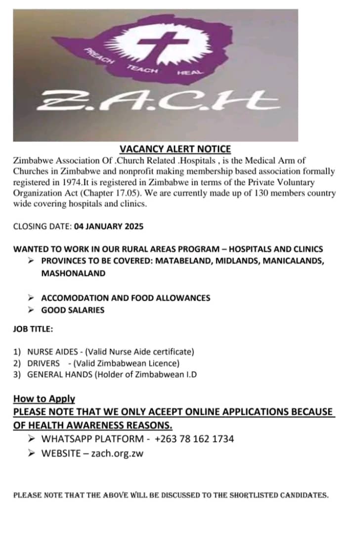 Zimbabwe Association of Church-Related Hospitals (@assoczach) on Twitter photo 🚨 SCAM ALERT: ZACH Job Postings 🚨
We've received reports of fake job postings claiming to be from ZACH. Please be cautious! ZACH never asks applicants to share sensitive information or pay fees for job applications.
<a href="/VacancyMail/">VacancyMail.co.zw</a> <a href="/hotzimbabwejobs/">HOT ZIMBABWE JOBS</a>
<a href="/jobs263/">Jobs263</a>
#JobScams #StaySafe 🚨 SCAM ALERT: ZACH Job Postings 🚨
We've received reports of fake job postings claiming to be from ZACH. Please be cautious! ZACH never asks applicants to share sensitive information or pay fees for job applications.
<a href="/VacancyMail/">VacancyMail.co.zw</a> <a href="/hotzimbabwejobs/">HOT ZIMBABWE JOBS</a>
<a href="/jobs263/">Jobs263</a>
#JobScams #StaySafe
