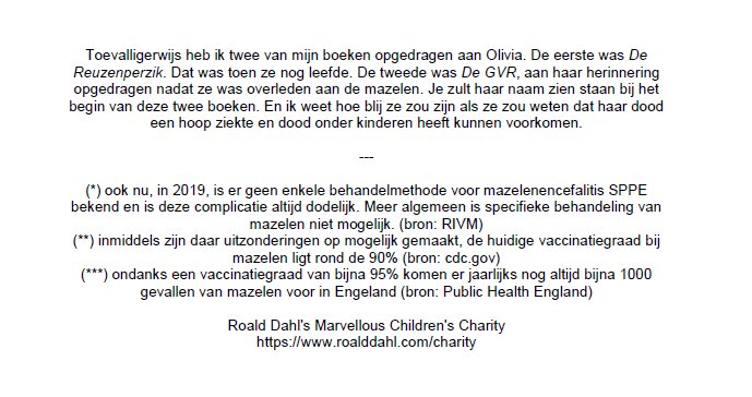 In 1986 schreef Roald Dahl een brief over de noodzaak van vaccinaties, naar aanleiding van de dood van zijn dochtertje Olivia van 7. Het is absurd dat deze brief nu nog actueel is. Mijn vertaling uit 2019 is waarschijnlijk achterhaald omdat de vaccinatiecijfers nog lager zijn nu.