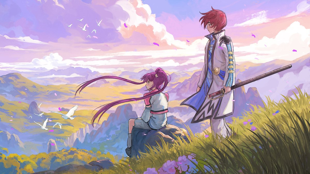 TalesofSeries's tweet photo. Tales of Graces f Remastered is available now on PlayStation, Nintendo Switch, Xbox, and PC!  
 
Celebrate the release with this new illustration, created for the Tales of family by @artofpapayou.

#TalesofGracesf #TOGfR https://t.co/GpVQ6DQfix