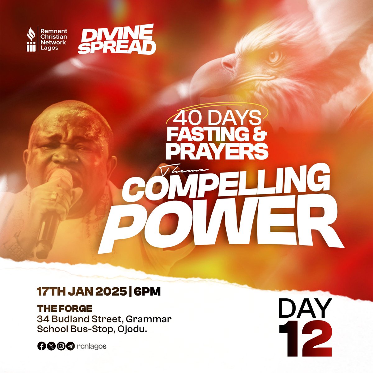The current is steady;
The stream is fresh

The Lord has something new to say,
and today is no exception

Join us today as we continue to
discern God's Mind

📍The Forge, 34 Budland Street,
Grammar Sch Bus Stop, Ojodu, Lagos

⏱ 6 PM

You can join here👇🏻

#40DaysFastingAndPrayers