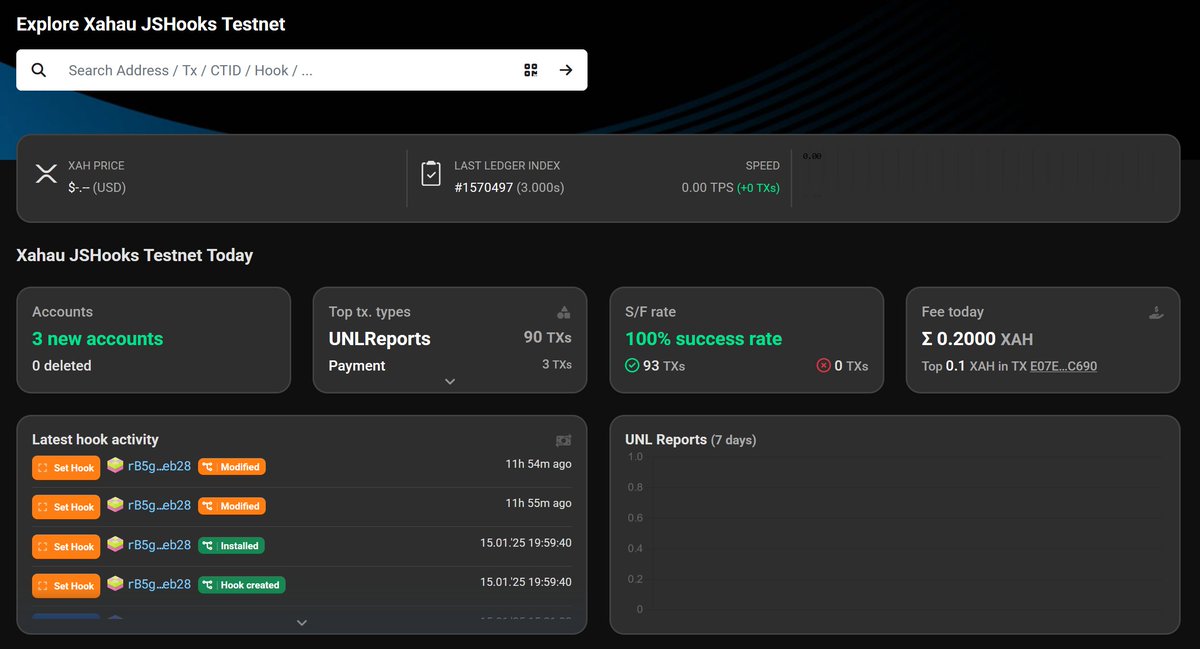 XRPLWin (@xrplwin) on Twitter photo JSHooks Testnet Explorer is now available
☑️ Hooks indexed and explorable
☑️ Developer tools available
☑️ <a href="/XamanWallet/">Xaman® Wallet 🪝</a> integration
xahau-jshooks-testnet.xrplwin.com JSHooks Testnet Explorer is now available
☑️ Hooks indexed and explorable
☑️ Developer tools available
☑️ <a href="/XamanWallet/">Xaman® Wallet 🪝</a> integration
xahau-jshooks-testnet.xrplwin.com