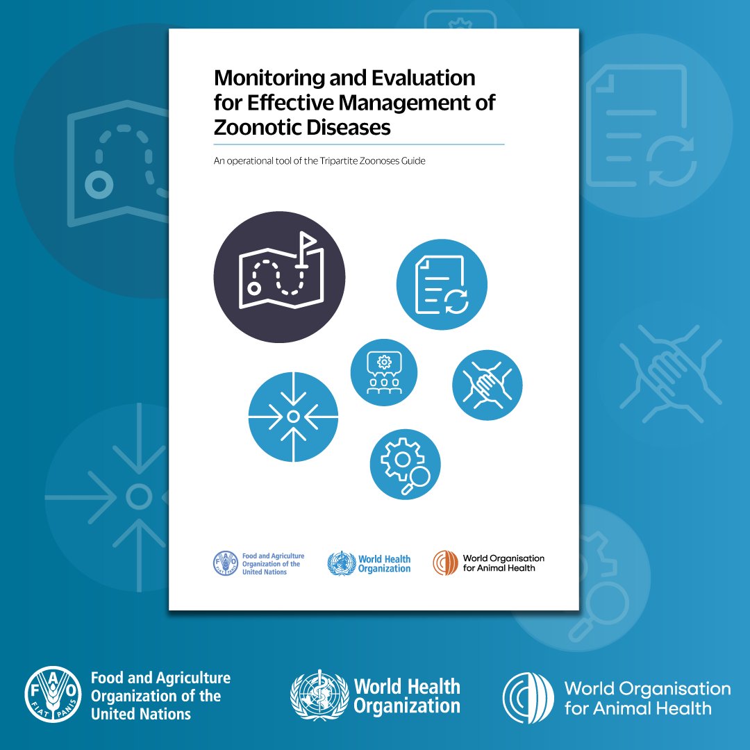 The Monitoring &amp; Evaluation Operational Tool supports countries in developing M&amp;E frameworks, identifying key indicators and collecting and analysing data for zoonotic disease programmes.

Access it here: doi.org/10.4060/cd3642…