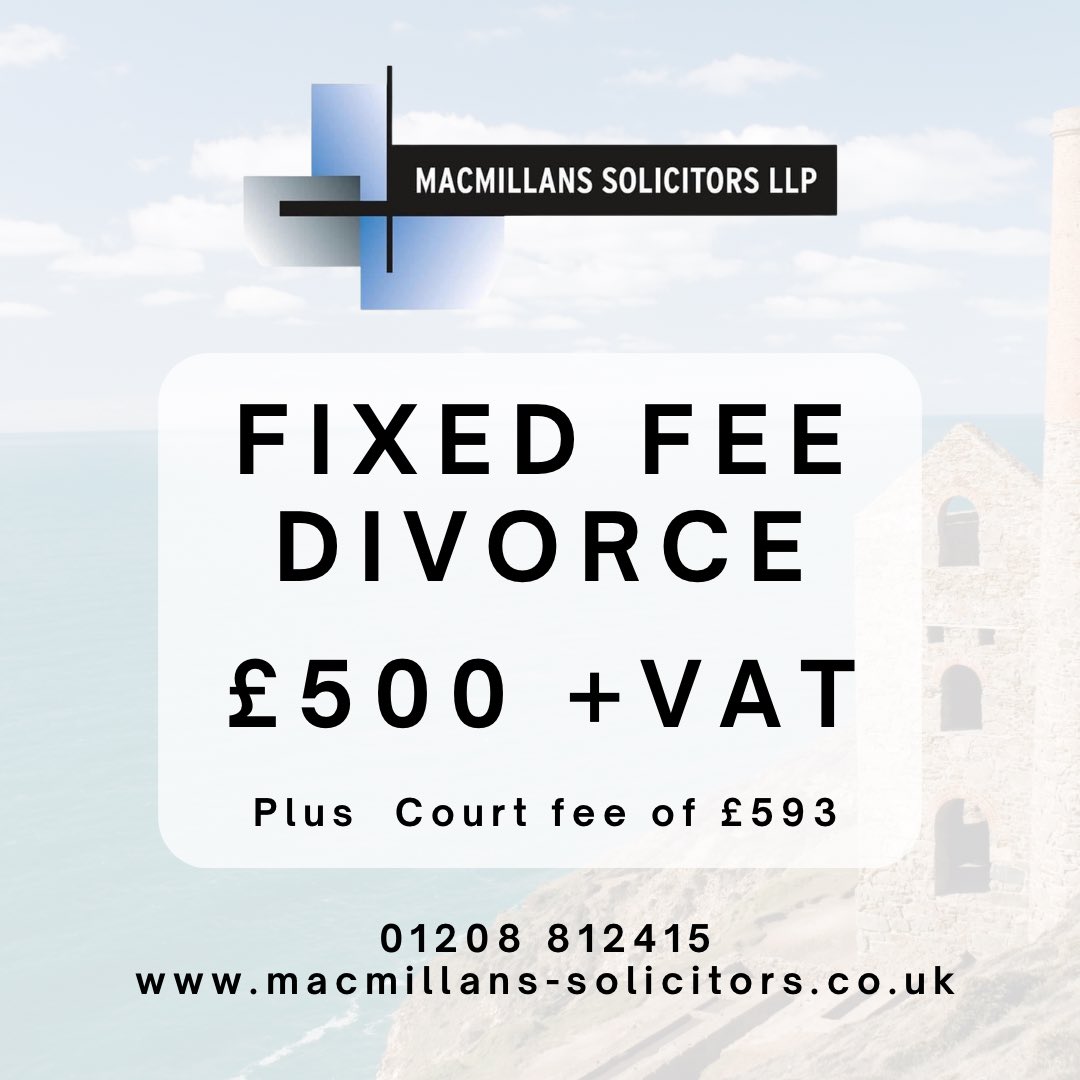 Macmillans Solicitors LLP (@mac_sols) on Twitter photo 📣 NOW OFFERING 📣
We are now offering a fixed fee divorce. Contact us on 01208 812415 or info@macmillans-solicitors.co.uk for more information.
#wadebridge #cornwall #lovecornwall #divorce 📣 NOW OFFERING 📣
We are now offering a fixed fee divorce. Contact us on 01208 812415 or info@macmillans-solicitors.co.uk for more information.
#wadebridge #cornwall #lovecornwall #divorce