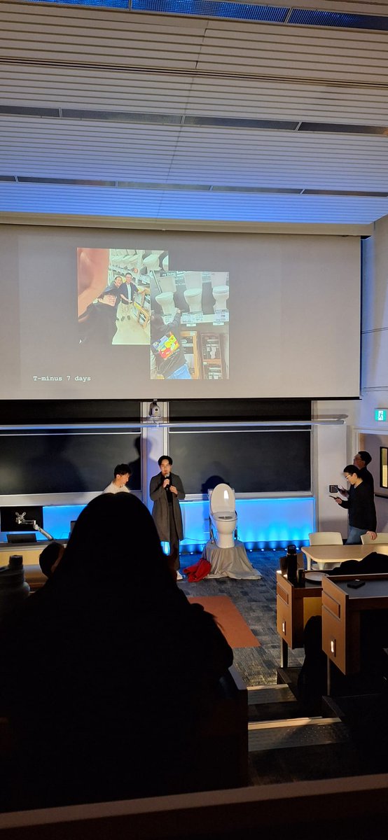 Calvin__Liang's tweet photo. 🚀 1/ On Tuesday, we presented Orbital Flush at @atelier_place Showcase to an amazing audience!

It's a toilet that flushes whenever an astronaut flushes aboard the International Space Station. Here’s how it came about: https://t.co/HywUPbOnj3