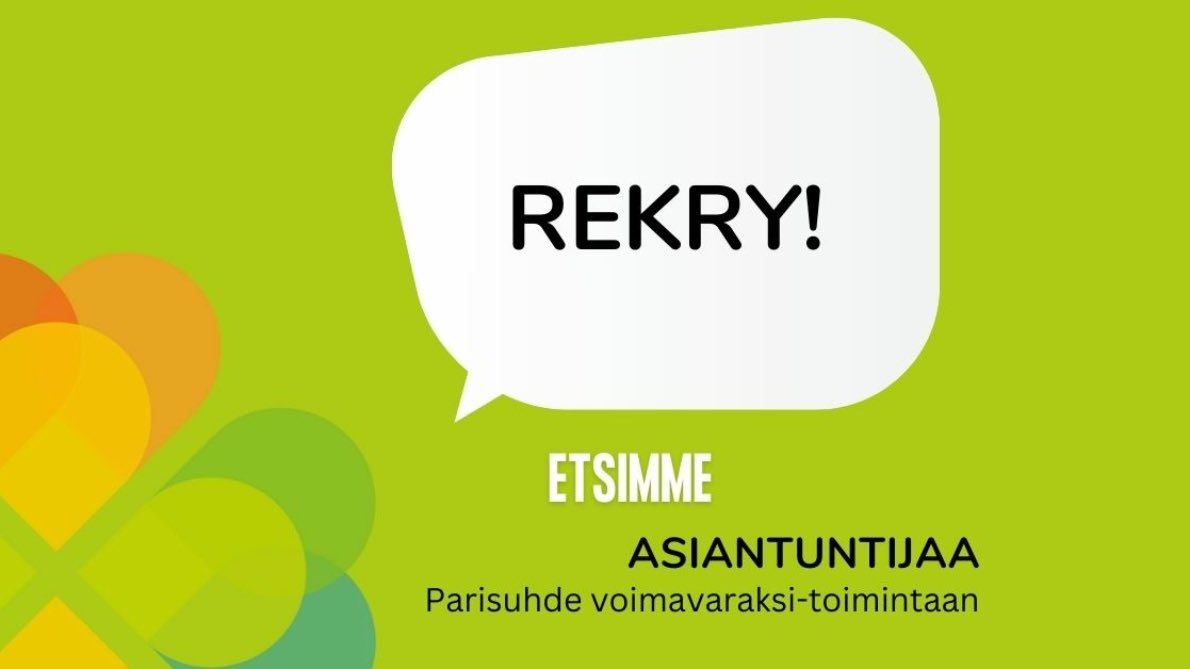 Haemme asiantuntijaa Parisuhde voimavaraksi-toimintaan! 

Parisuhdekeskus Kataja ry on v. 1994 perustettu poliittisesti ja uskonnollisesti sitoutumaton parisuhdetyön asiantuntija- ja kansalaisjärjestö. Tarjoamme matalan kynnyksen tukea parisuhteen kysymyksissä ja koulutamme