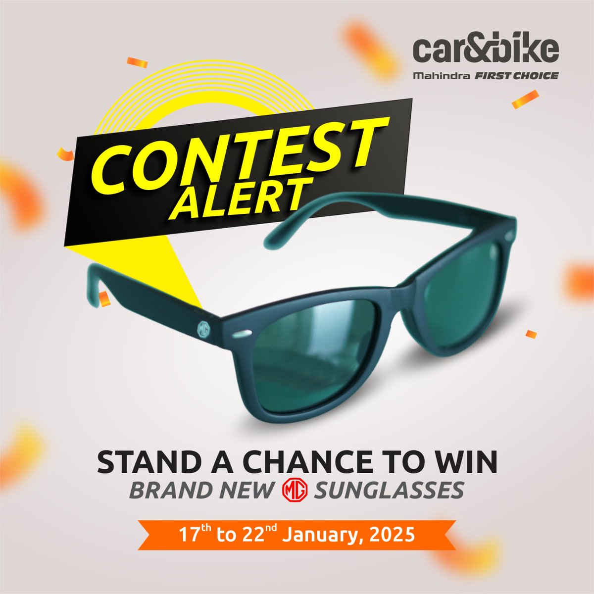 GIVEAWAY ALERT! 🕶️

We’re back with an exciting chance for 2 lucky winners to win branded MG sunglasses! 😎

Ready to grab yours? Here's what you need to do:

1️⃣ Follow car&amp;bike on all channels
2️⃣ Like and share this post.
3️⃣ Answer the question below &amp; tag 3 friends.