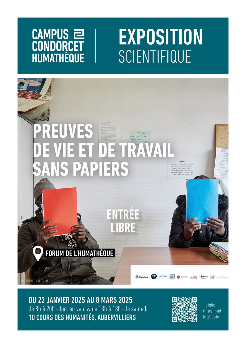Humathèque Condorcet (@humatheque) on Twitter photo 3⃣💼🇫🇷 | Preuves
L'exposition présentée par <a href="/ICMigrations/">Institut Convergences Migrations</a> <a href="/cdf1530/">Collège de France</a> , donne à voir à travers 43 photographies, les vies d’hommes et de femmes, morcelées par le travail et la quête de papiers en France.
→humatheque-condorcet.fr/fr/agenda-de-l…
📍Forum de l'Humathèque 3⃣💼🇫🇷 | Preuves
L'exposition présentée par <a href="/ICMigrations/">Institut Convergences Migrations</a> <a href="/cdf1530/">Collège de France</a> , donne à voir à travers 43 photographies, les vies d’hommes et de femmes, morcelées par le travail et la quête de papiers en France.
→humatheque-condorcet.fr/fr/agenda-de-l…
📍Forum de l'Humathèque