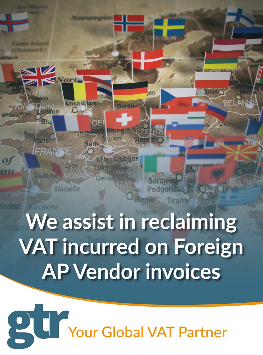 GTRVAT's tweet photo. We provide comprehensive support for cross-border commerce and solve the numerous challenges of reclaiming VAT incurred on Foreign AP Vendor invoices. 

To stop leaving money behind, talk to the experts today by emailing info@globaltaxreclaim.com https://t.co/2C54cZSRnq
