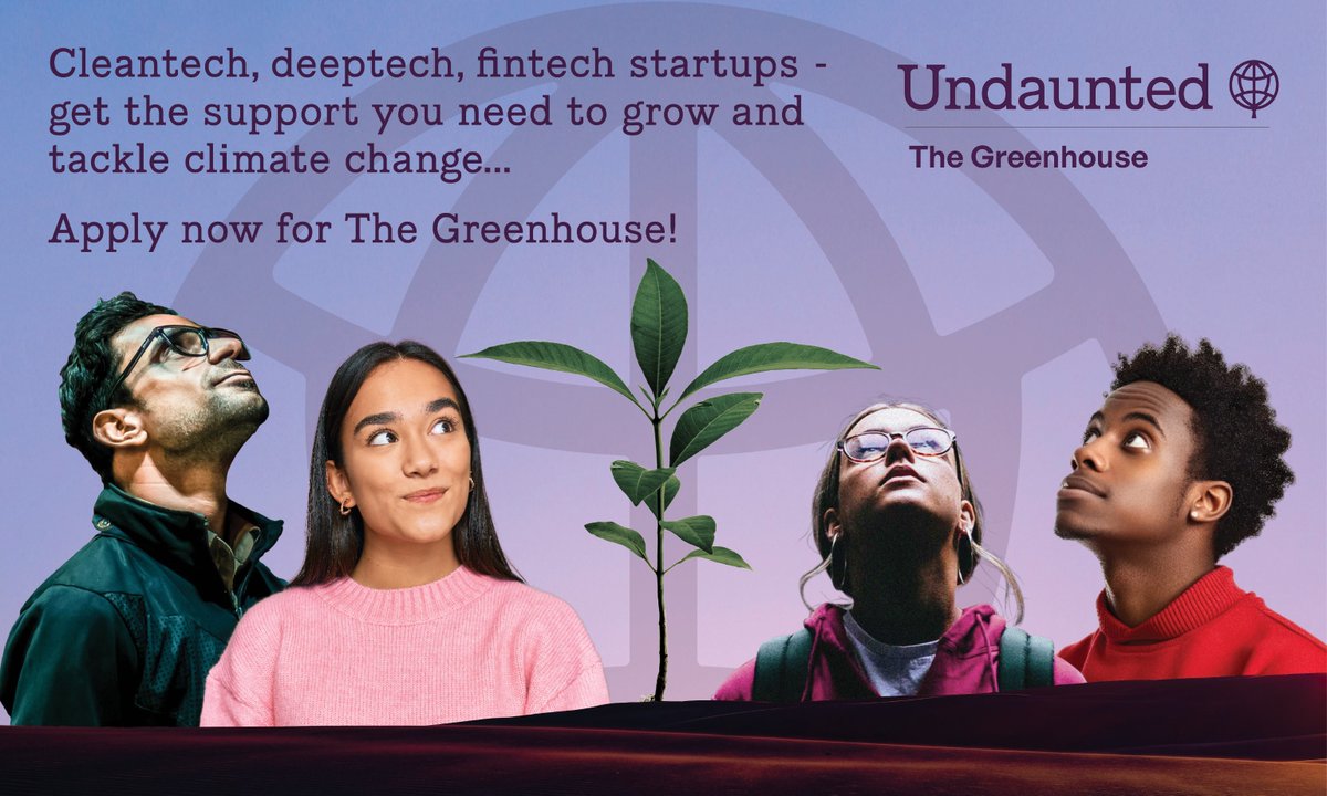 Grantham Institute Imperial (@grantham_ic) on Twitter photo Applications for <a href="/Undaunted_HQ/">Undaunted: Tackling climate change with innovation</a>'s The Greenhouse – which supports early-stage startups that are passionate about tackling climate change - are open!
📅12-month programme
💰 £20k funding
🤝Expert mentors/workshops
Deadline: 20 March.
Sign-up today: ow.ly/GGHf50UHykN Applications for <a href="/Undaunted_HQ/">Undaunted: Tackling climate change with innovation</a>'s The Greenhouse – which supports early-stage startups that are passionate about tackling climate change - are open!
📅12-month programme
💰 £20k funding
🤝Expert mentors/workshops
Deadline: 20 March.
Sign-up today: ow.ly/GGHf50UHykN